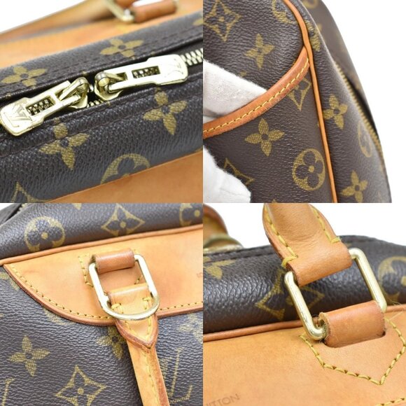 LOUIS VUITTON LV Logo Deauville Hand Bag Monogram Leather Brown M47270 82EF761 - Picture 9 of 14